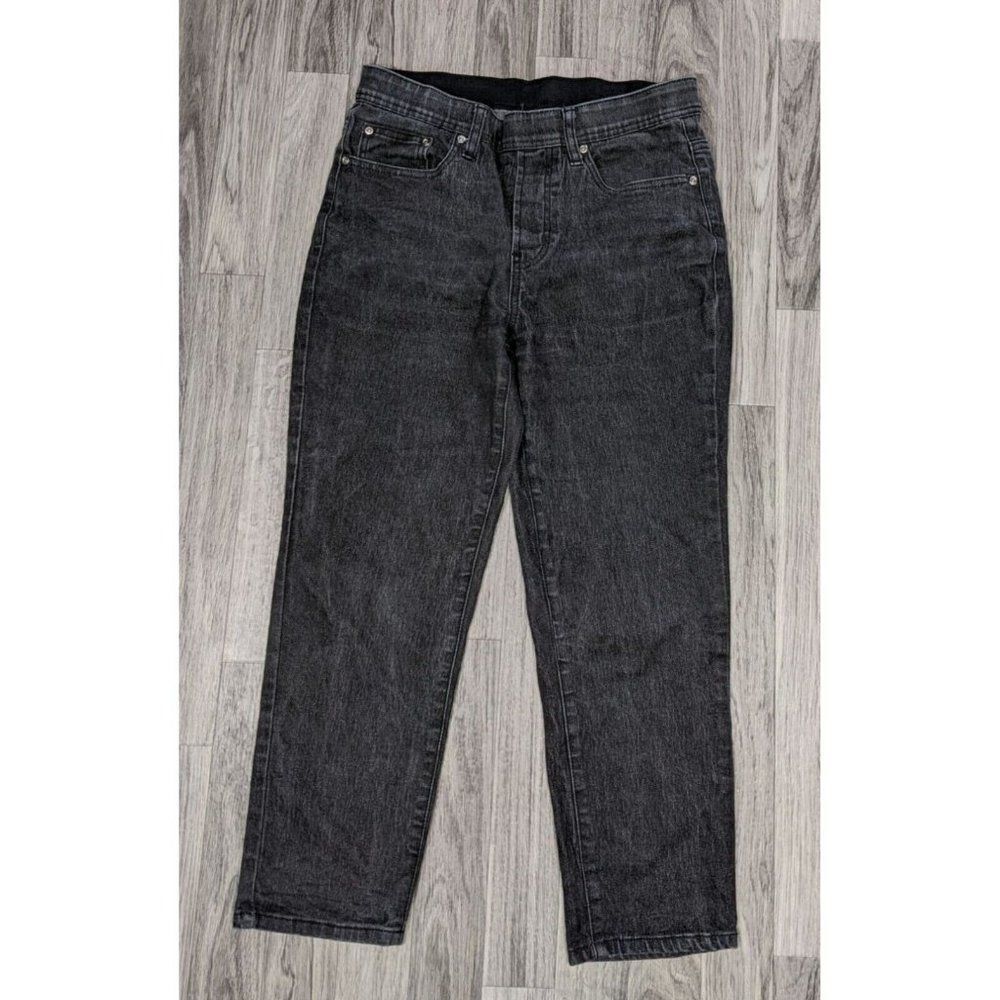 DG2 By Diane Gilman Womens Size‎ Small Pull On Tapered Legs Grey Black Jeans